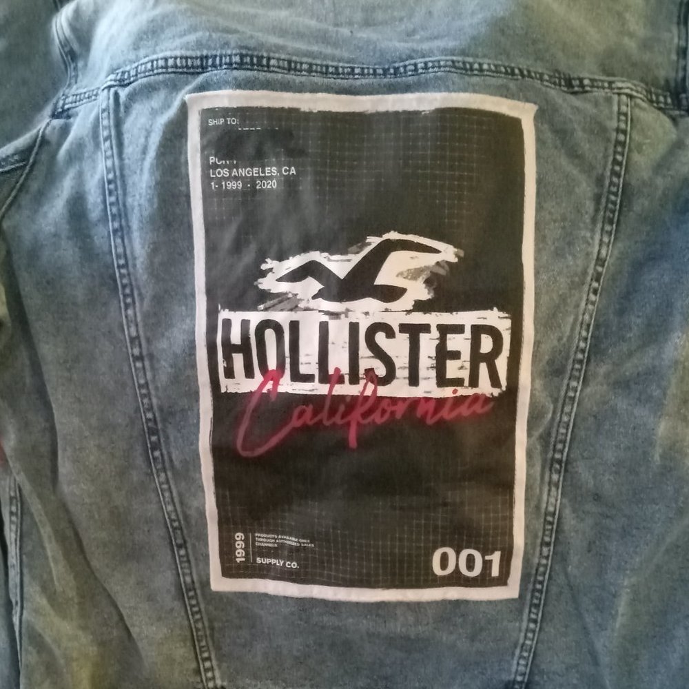 Hollister Denim Jacket With Black Hood